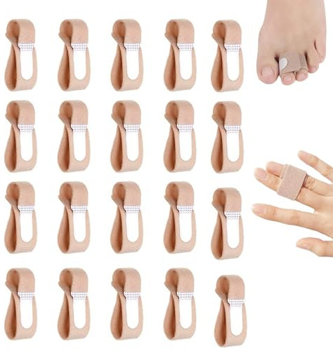 TECKI 20 Piezas Separador Dedos Pie - Corrector Dedos Pies, Protector Dedos Pie, Separador De Dedos, Ferula Dedo, Dedos Superpuestos, Esguince del Dedo del Pie (Color De Piel)