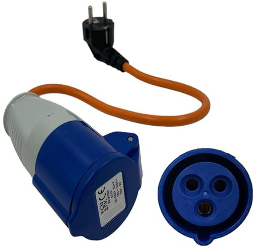 Howsehold European Hook Up Adapter 16 amp to 230v, 3 Pin to EU plug for camping Caravan Motorhome Mains to EU Plug