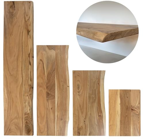 trelevo Holzplatte 60x30 Akazie natur 26mm einseitige Baumkante