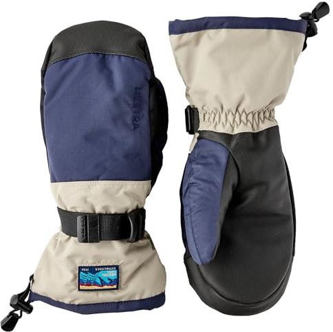 Hestra Unisex Gauntlet Sr Mitt, Wasserdicht, Winddicht, Isolierte Fäustlinge zum Skifahren & Snowboarden, Herren & Damen - Dark Navy/Beige - 10