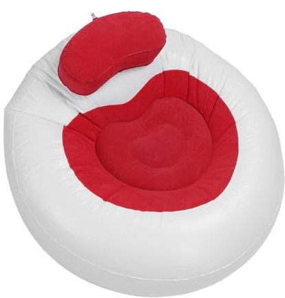Pyhodi Aufblasbarer Sofa-Sessel „Loving Heart“, Sofa-Sitzsack, Aufblasbarer Lounge-Sessel, PVC-Beflockungscouch für Wohnzimmer, Schlafzimmer, Außenbereich, Faltbarer Tragbarer (Rot)