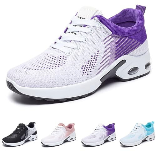 Women's Training Shoes, air Cushion Ultra Wide Version, Road Running Shoes, Anti Slip Sports Shoes, Breathable and Lightweight Gym (Purple, Adult, Women, 6, Numeric, UK Footwear Size System, Medium)