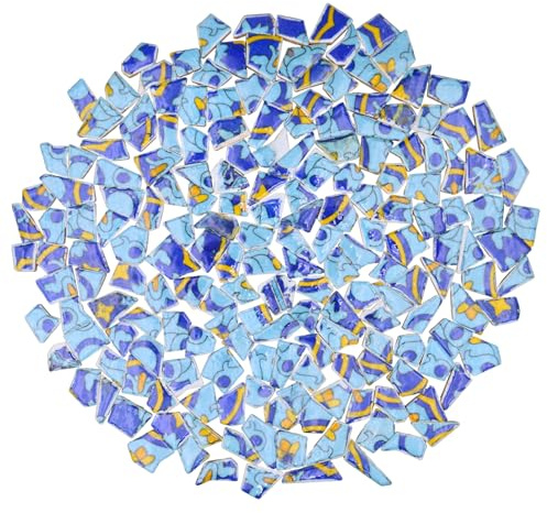 Yuvori Piastrelle per mosaico in porcellana, motivo geometrico, astratto, moderno, irregolare, da 0,5 kg, fatte a mano, per bagno, soggiorno, cucina, per esterni (04, piccola)