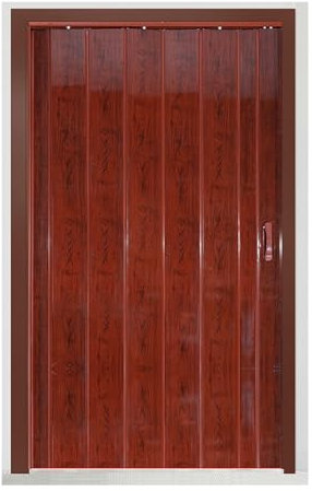 Innen-Falttür Aus PVC Mit Holzmaserung, Innen-Schiebe-Falttür Ohne Untere Schiene, Haus-Faltwand For Küche, Waschküche, Badezimmer(56x80in(142x203cm))