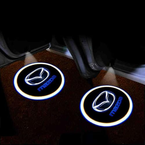 2 Pièces Projecteur de Lumière de Voiture pour Mazda CX3 CX9 MX5 RX8 RX7, Éclairage de Bienvenue pour Porte de Voiture Lampe de Projection de Bienvenue pour Voiture