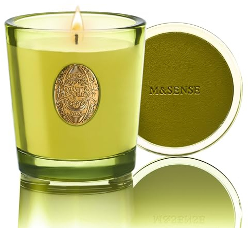 M&SENSE Bougie Parfumée Forêt tropicale de Seattle,260g Bougie Parfumée en Pot Bougie de Soja Naturelle,50 Heures de Combustion,Cadeaux Bougies Cadeau Anniversaire Pour Femmes & Hommes