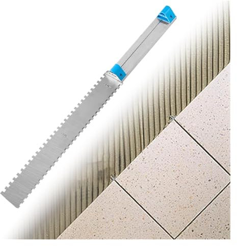 Truelle de carrelage avec dents, truelle crantée, peigne à mortier, truelle de précision réglable for pose de carrelage mural et outil de nivellement(Blade length 90cm/35.43in)