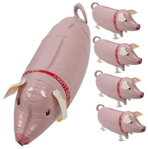 ERINGOGO 5pcs Piggy Balloon Inflatable Decorative Toys for Birthday Party Games Lightweight Novelty Inflatable Party Props