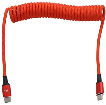 HangTon USB C to USB-C, PD 60W High-Speed Charging, CarPlay, Data Cable for Pixel 8, iPhone 15 16, Canon R5C Sony FX3, Panasonic GH5II, Samsung, iPad, MacBook Pro, Laptop, DSLR, Braided Coiled 1m