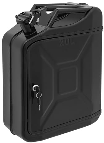 20L Kanister Mini Bar, Jerrycan schwarzer Metall Mobile Bar, Vintage-Storage-Kanister mit Zigarrenfach, Schloss & 2 Schlüssel, personalisierte Geschenke für Männer, 36x47x17cm