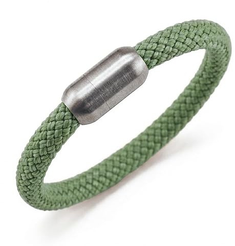 GIPFELWELLE Handgemachtes Segeltau Armband 6 mm, Magnetverschluss, Paracord Makramee Armkette