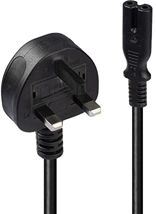 LINDY 2m UK 3 Pin Plug To IEC C7 Mains Power Cable - Black