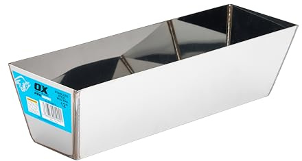 OX Pro Stainless Steel Plasterers Mud Pan - 12 in / 300mm, Blue