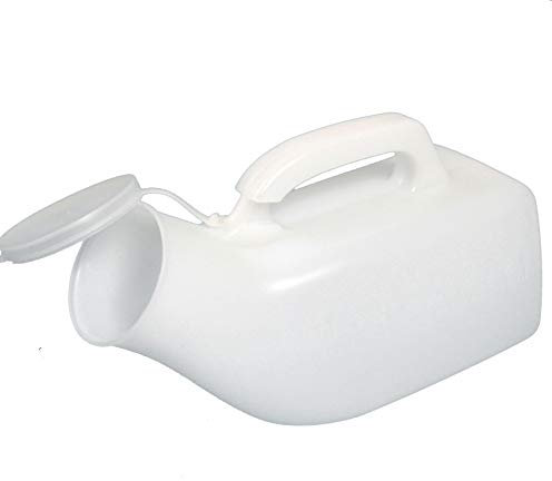 2x Large 1 Litre Male Urinal Bottles - Portable 1000ml Urine Containers For Outdoor Use