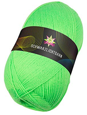 PSYWORK 400g Schwarzlicht Wolle Neon Grün