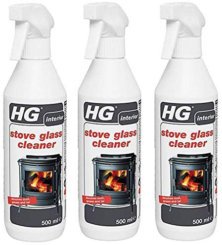 3 x Stove Glass Cleaner - A Foam Stove Window Cleaner for The Easy Removal of soot, Grease and Tar