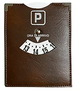 GUTE LINES Disco Orario Parcheggio, Disco Ora di Arrivo 8-20, Disco Orario Europeo Unificato, Chip del Carrello, Timer Parcheggio per Auto Camion Camper (Marrone)