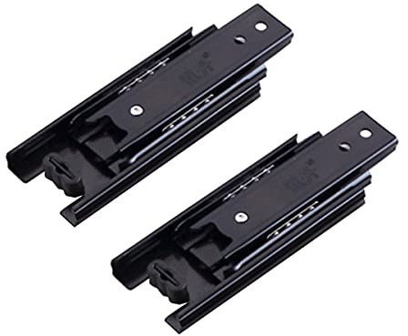 Metal Steel Drawer Ball Bearing Runners Slides,Tianher Heavy Duty 100 mm Drawer Runners 3 Folds Full Extension Side Mount Heavy Duty 45 kg Load Capacity Full Extension Ball Bearing 4 inch (1 Pair)