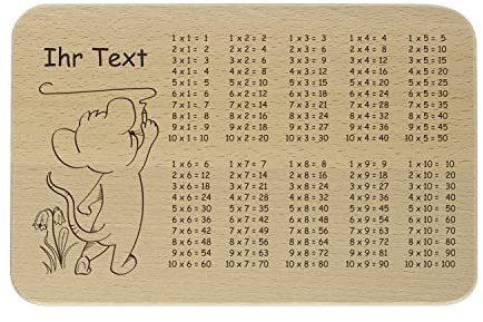 stempel-fabrik – personalisierbares 1x1 Frühstücksbrettchen aus Holz – graviertes Holzbrett zum Frühstücken, Schneiden – Geschenkidee zur Einschulung (23 x 15 x 1 cm) Vesper/Jause/Brotzeit