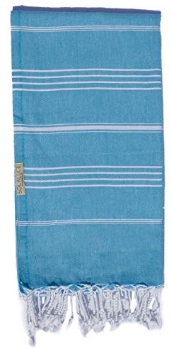 SOLALUCE Lightweight 100% Turkish Cotton Gift Comfortable Super Absorbent Quick Dry Multicolor Towel for Marina Pool Yatch Hammam Bath Spa Sauna Beach Gym Fitness Yoga Camping Kitchen (Turquise 1Pcs)