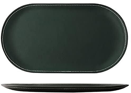 DUNAKE Valet Tray,Taschenleerer Leder,Leder Tablett,Men Women Jewelry Key Tray,PU Leather Tray,Mehrfarbiger Taschenleerer ​in Nappa Leder für Ihr Haus,Ordentlich Tablett(dunkelgrün)