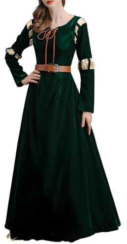 GRACEART Damen Brave Prinzessin Kleid Merida Cosplay Kleid Halloween Renaissance Mittelalter Kostüm Grün Court Outfit