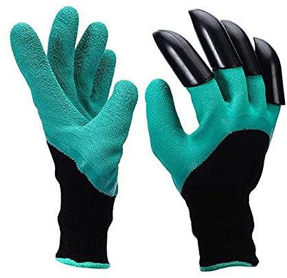ATMACA Guanti da Giardino con Artigli Addominali in Plastica in Plastica Guanti di Gomma da Giardinaggio Piantagione di Guanti Impermeabili Resistenti All'Aperto-03 4 Claws