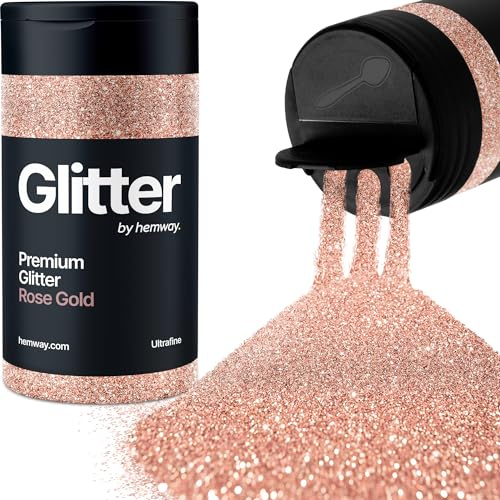 Hemway Rotgold Glitzer Ultrafine 130g/4.6oz Pulver Metallisches Harz Handwerk Glitzer Flocke Pailletten für Epoxid Becher, Haare Gesicht Körper Auge Nagelkunst Fest