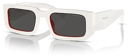 Prada PR 06YS 17M5S0 53 Herren Sonnenbrille, Weiß/Orange, 53