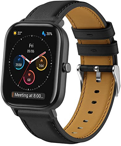 Kompatibel mit Amazfit GTS 4 Mini Armband, 20mm Quick Release Leder Armband für Amazfit Active/Active 2, Amazfit GTS, GTS 4, GTS 2 Mini, GTS 2, GTS 3, Amazfit Bip, Bip 3, Bip U, Bip U Pro, GTR Mini