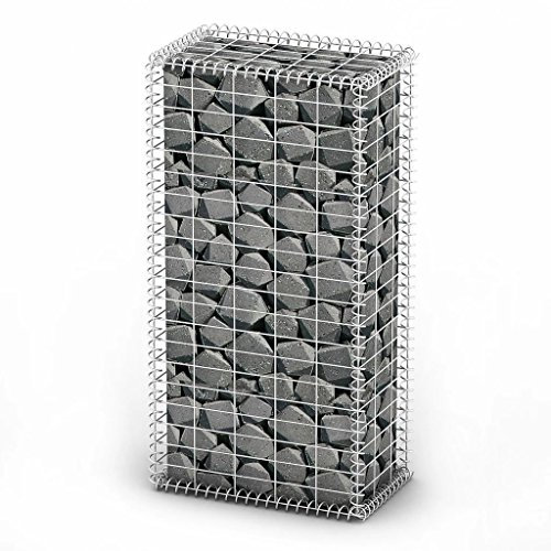 Keketa Panier en pierre gabion avec couvercles - Fil galvanisé - Pour jardin - 100 x 50 x 30 cm
