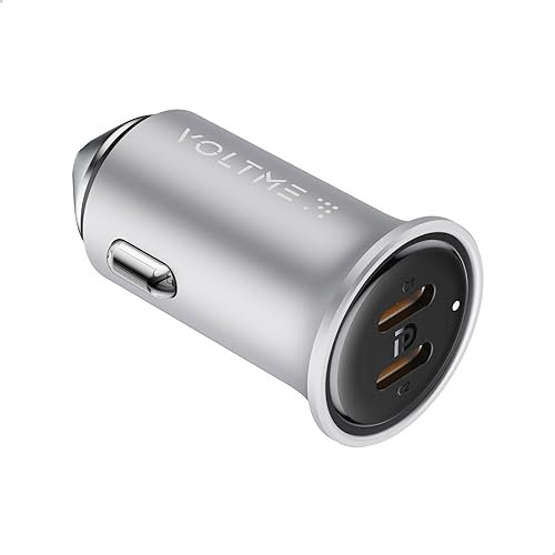 VOLTME Chargeur Voiture Allume Cigare USB C Rapide 30W 2 en 1 Gris, Chargeur Allume Cigare PD Adaptateur Cigare USB-C Double pour iphone 14, pour Samsung Galaxy S23/S22, Pixel, Xiaomi, etc