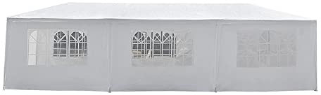 Panana 3X9M Outdoor PE Garden Gazebo Marquee Canopy Party Tent (3X9M, White)