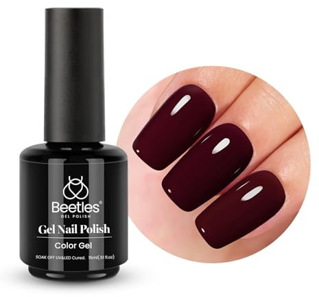 beetles Gel Polish 15mL Merlot Wine Dark Red Burgundy Gel Manicure Diy Nail Art Gel Soak Off UV LED Nail Lamp Nail Art Manicure Salon 1 Pcs