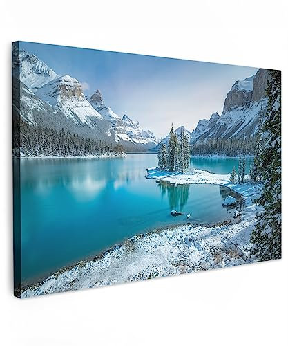 MuchoWow© Cuadros Decorativos Modernos para Sala 120x80 cm Lienzos Decoracion Pared Salon Quadros Decoração Dormitorios Paisaje - Nieve - Invierno - Agua - Montaña