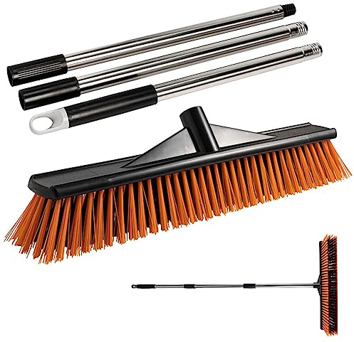 Gomice Escoba de cerdas duras - Escoba para Fregar el Suelo - Cepillo de Limpieza de Ducha Reutilizable, Cepillo de Limpieza para lechada para almacenes, Balcones y terrazas