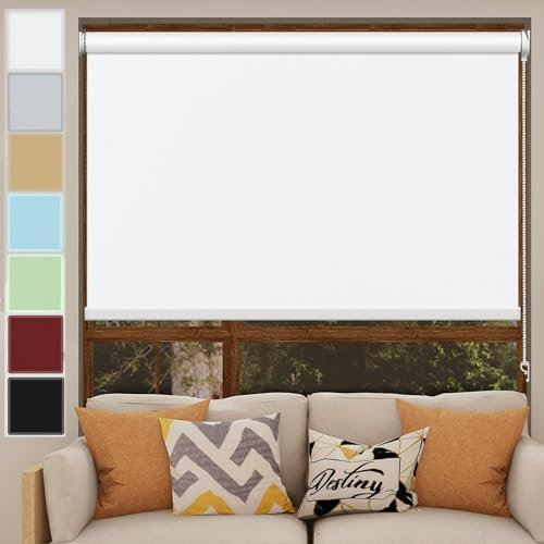 Verdunkelungsrollo Klemmfix ohne Bohren 65 x 130 cm Einfache Installation, Klemmfix, Fensterrollo Seitenzugrollo Klemmrollo mit Klemmträger, für Fenster und balkontür, Weiß