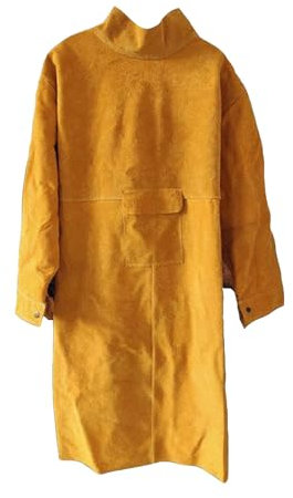 Lederschweißer-Kleidung Schweißerschürze mit Ärmel Hitzebeständiger Schweißermantel für Männer und Frauen