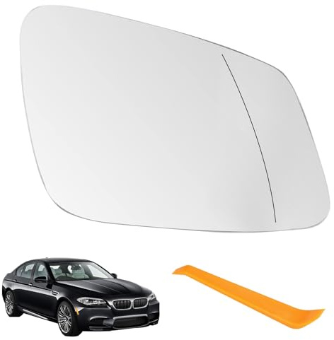 Right Heated Wing Mirror Glass for BMW F01/F07/F10/F11/F20/F30/F34/F36/i3 | White Mirror Glass Replacement with Crowbar Defogging, for BMW F21/F22/F31/F32