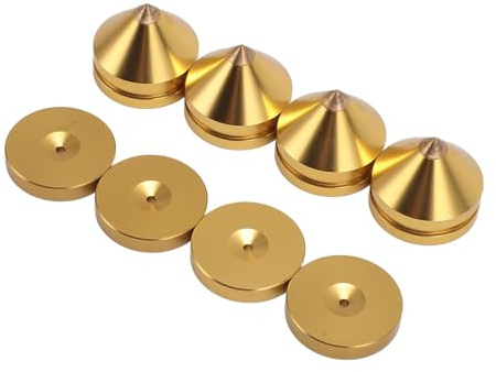 4Pcs Aluminum Alloy Speaker Isolation Feet, Vibration Absorber Spike, HiFi Subwoofer Isolation Pads, for CD DVD Player, Amplifier (Gold)