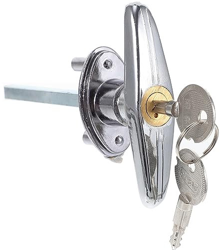 Hemobllo Garage Door Lock - Garage Door Lock Kit Replacement Universal Garage Door Hardware Garage Door Locking with 2 Keys Replacement Door Lock for Garage, T Handle Lock