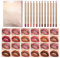 12 PCS Nude Lip Liner Gloss Set, Lipstick Glosses Pencil Lip Liner Stain, Liquid Lipstick Smooth & Long-Lasting, Creamy Makeup for Women