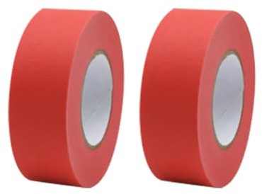 GSHLLO 2 Rolls 10mm x 50m Self Adhesive Masking Tape Low Tack Craft Tape Tearable Decorating Tape Writable Painters Tape Car Paint Masking Tape All Purpose Painting Tape for DIY Crafts Red