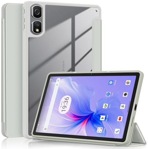 TOPCASE Hybrid slimmat fodral kompatibelt med Blackview Tab16 pro 11 tum surfplatta smart skyddande fodral med automatisk vila/vakna, grå