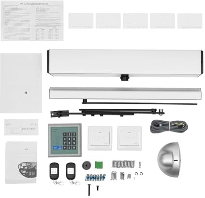 Automatic Door Opener and Closer, 50W Electric Swing Door Closer Operator, Heavy Duty Swing Door Operator Opener Closer with Remote Control, up to 30kg 15m, Silver & Black