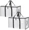 Mesiria 2 Pack Clear Clothes Storage Bags Water Resistant Thickened Storage Bag, 91L Large Foldable Packing Boxes Wardrobe Organizer Moving Bags for Bedding Clothes Blanket Duvet Toys