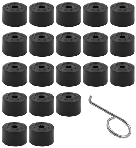 Nicear 20 StüCk 17 Mm Radschraubenkappen Mit Demontagewerkzeug Universal-Sechskantschraubenkappen FüR Alle Vw Golf- Und Andere Autos Diebstahlschutz Langlebige Radmutterkappen (Schwarz)