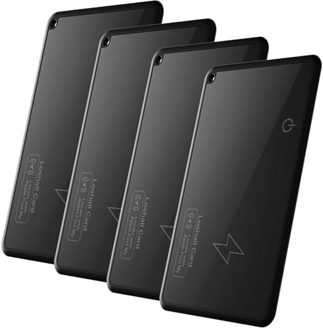 ZJchao Tile Tracker, 4 Pack Wirelessly Charging Ultra Thin Card Item Locator Key Finder Tile Wallet Tracker with Sound Reminder Message Push For BT Tracker Item Finder