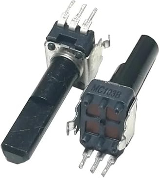 Potenciómetro rotatorio RK09 B10K con retén central, ajuste de volumen del teclado electrónico, longitud del eje: 23 mm.