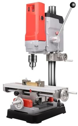 Taladro de Columna, Minimáquina Perforadora De Mesa Giratoria AB2856T, Taladro De Banco Multifunción, Fresadora Eléctrica Pequeña For El Hogar(Package 2)